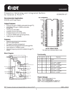 ICS9250-27 Datasheet PDF Integrated Device Technology