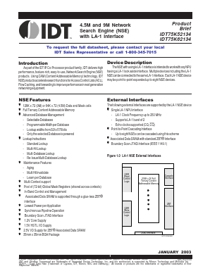 IDT75K52134 Datasheet PDF Integrated Device Technology