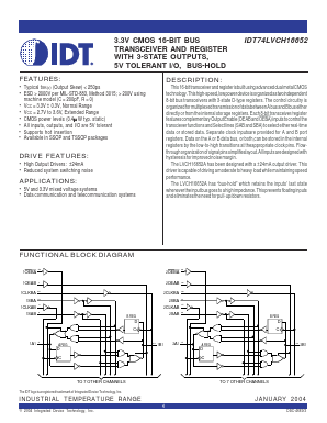 IDT74LVCH16652PA Datasheet PDF Integrated Device Technology