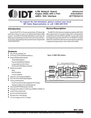IDT75K52213 Datasheet PDF Integrated Device Technology