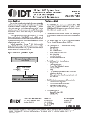 IDT75K134SLM Datasheet PDF Integrated Device Technology