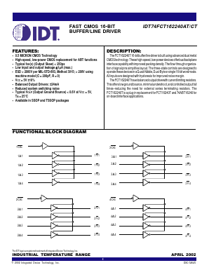 FCT162240CT Datasheet PDF Integrated Device Technology