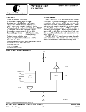 IDT74FCT162701ATPF Datasheet PDF Integrated Device Technology