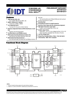 IDT70P3517 Datasheet PDF Integrated Device Technology