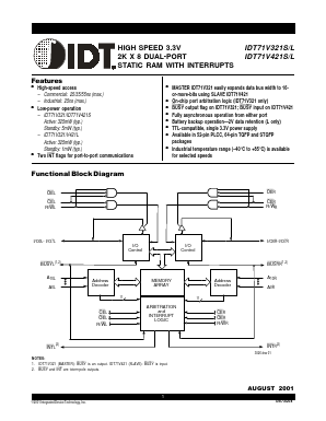 IDT71V421S25PF Datasheet PDF Integrated Device Technology