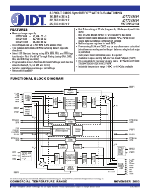 IDT72V3694L10PF Datasheet PDF Integrated Device Technology