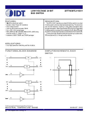 IDT74CBTLV16211PV Datasheet PDF Integrated Device Technology