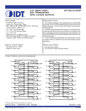 IDT74ALVC16245PF Datasheet PDF Integrated Device Technology