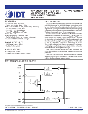 IDT74ALVCH16260 Datasheet PDF Integrated Device Technology