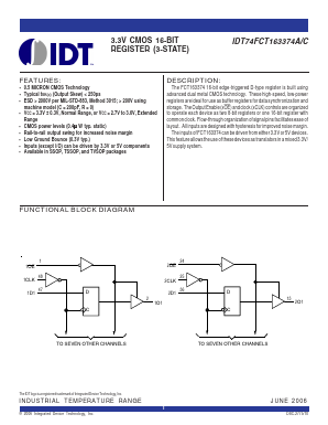 IDT74FCT163374APF Datasheet PDF Integrated Device Technology