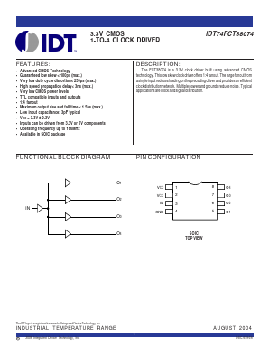 IDT74FCT38074 Datasheet PDF Integrated Device Technology