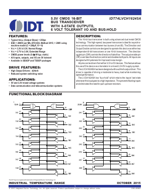 IDT74LVCH16245A Datasheet PDF Integrated Device Technology