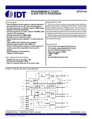IDTCV140PA Datasheet PDF Integrated Device Technology