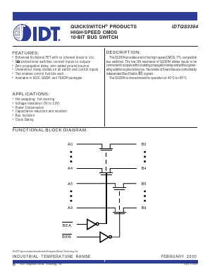 IDTQS3384QG Datasheet PDF Integrated Device Technology