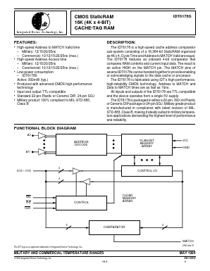 IDT6178S12DB Datasheet PDF Integrated Device Technology