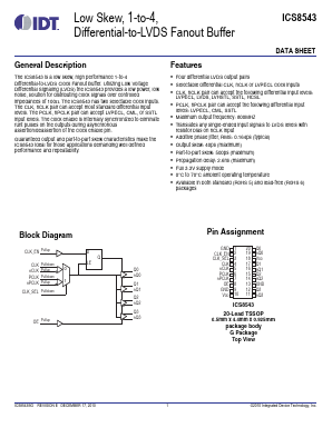 8543BGLFT Datasheet PDF Integrated Device Technology