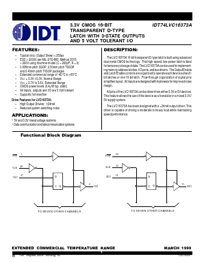 IDT74LVC16373A Datasheet PDF Integrated Device Technology