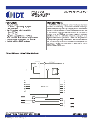 IDT74FCT543CTQG Datasheet PDF Integrated Device Technology