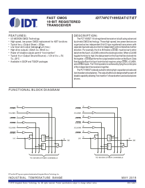 FCT16952CT Datasheet PDF Integrated Device Technology