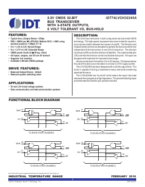 IDT74LVCH32245A Datasheet PDF Integrated Device Technology