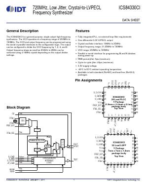84330CVILFT Datasheet PDF Integrated Device Technology