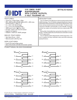 IDT74LVC16244A Datasheet PDF Integrated Device Technology