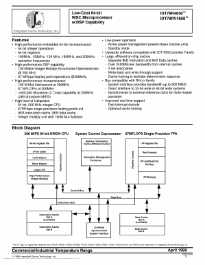IDT79R4650150MSI Datasheet PDF Integrated Device Technology