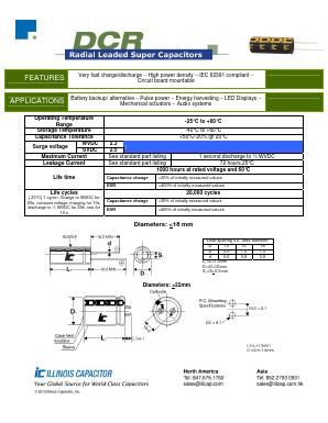 607DCR2R3SVB Datasheet PDF Illinois Capacitor, Inc.