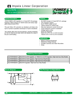 ILC7070HCM-50 Datasheet PDF Impala Linear Corporation