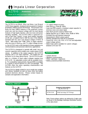 ILC7010C5-XX Datasheet PDF Impala Linear Corporation