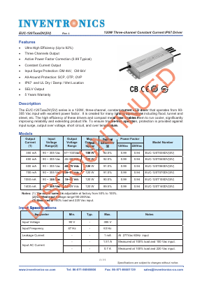 EUC-120T070DV Datasheet PDF Inventronics Inc.