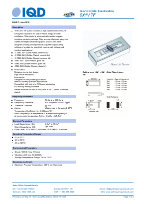 CX1V-TF Datasheet PDF IQD Frequency Products Ltd