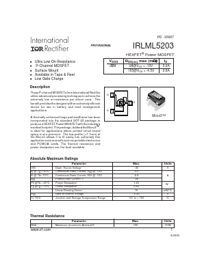 IRLML5203 Datasheet PDF International Rectifier