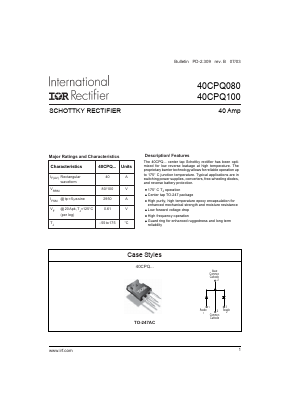40CPQ080 Datasheet PDF International Rectifier