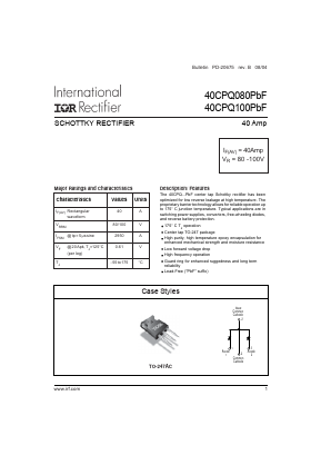 40CPQ080 Datasheet PDF International Rectifier