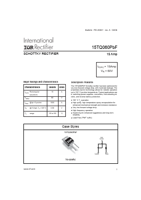 15TQ060PBF Datasheet PDF International Rectifier