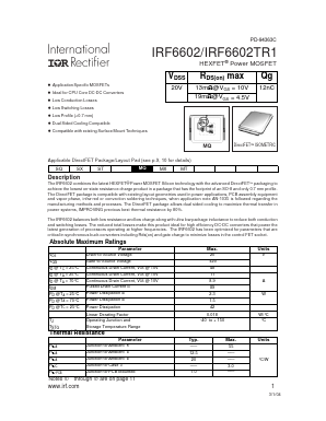 IRF6602 Datasheet PDF International Rectifier