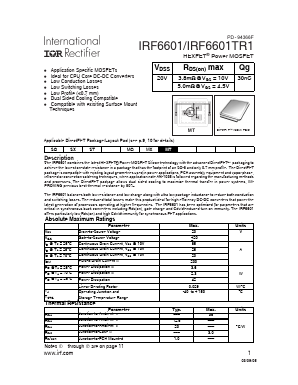 IRF6601TR1 Datasheet PDF International Rectifier