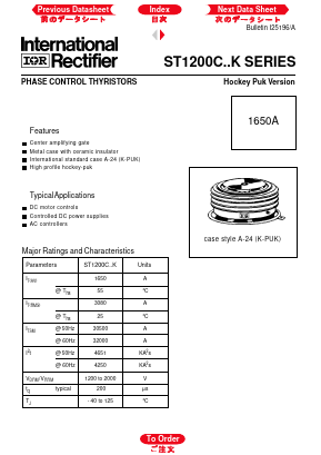 ST1200C Datasheet PDF International Rectifier