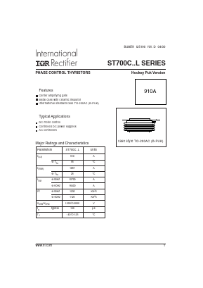 ST700C20L3 Datasheet PDF International Rectifier