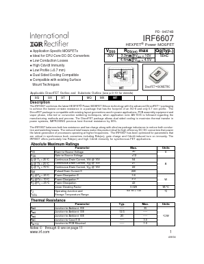 IRF6607TR1 Datasheet PDF International Rectifier