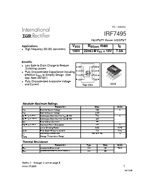 IRF7495TR Datasheet PDF International Rectifier