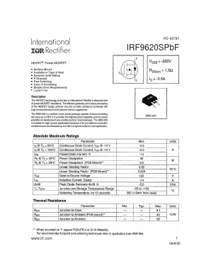 IRF9620SPBF Datasheet PDF International Rectifier