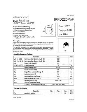 IRFD220PBF Datasheet PDF International Rectifier
