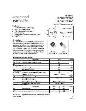 IRFU120ZPBF Datasheet PDF International Rectifier