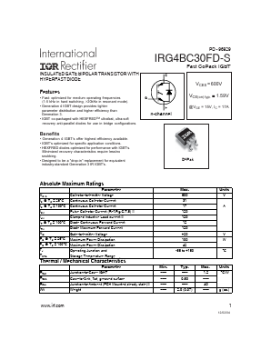 IRG4BC30FD-S Datasheet PDF International Rectifier
