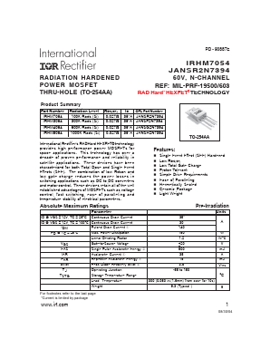 IRHM7054 Datasheet PDF International Rectifier