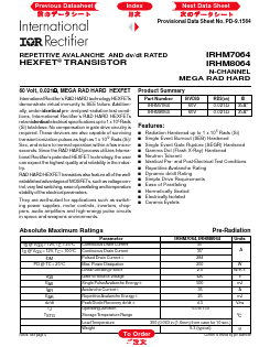 IRHM7064 Datasheet PDF International Rectifier