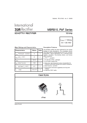 MBRB1045TRRPBF Datasheet PDF International Rectifier