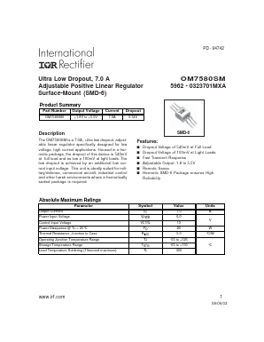 OM7580SMX Datasheet PDF International Rectifier